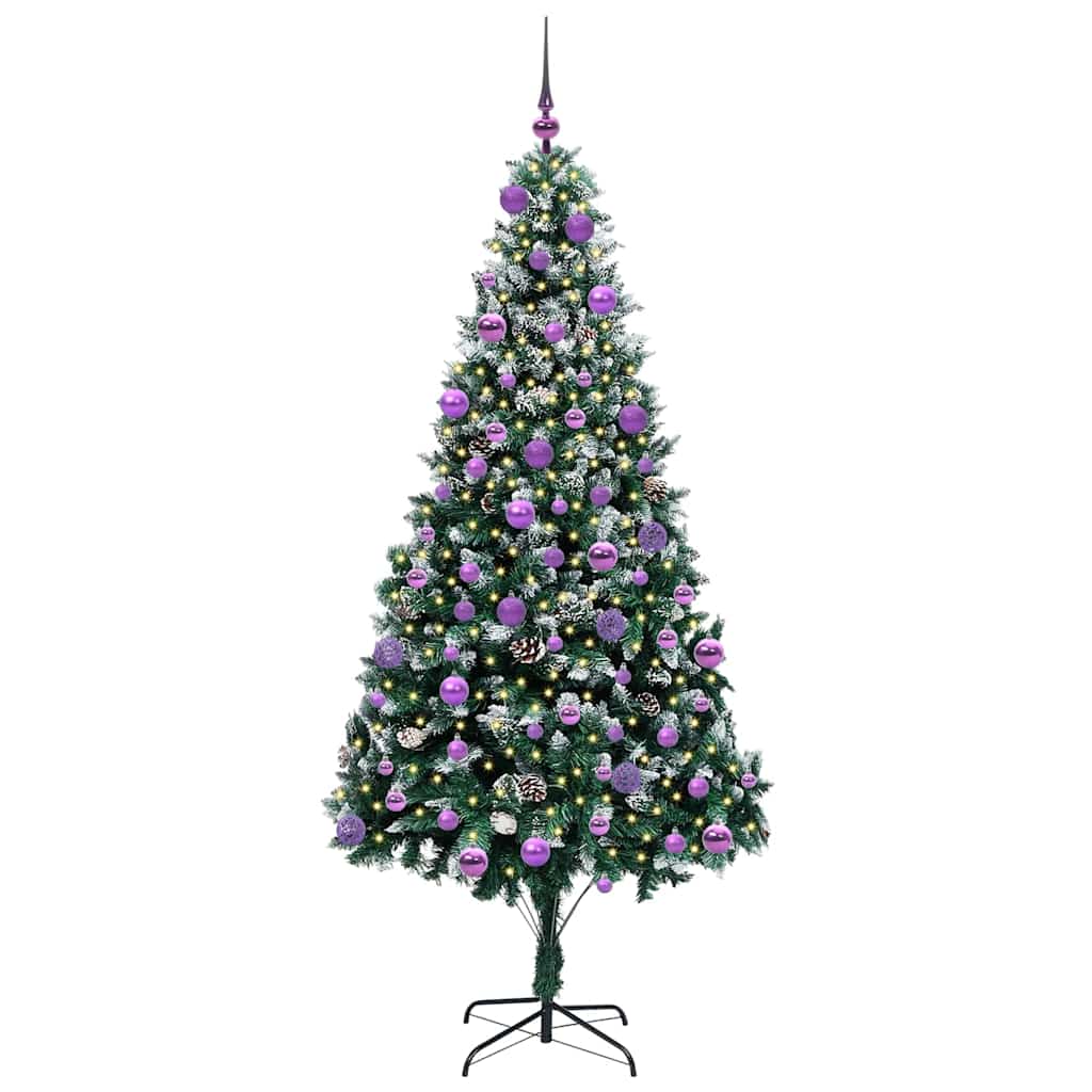 Vidaxl kunstkerstboom groen 210 cm pvc en staal en kunststof