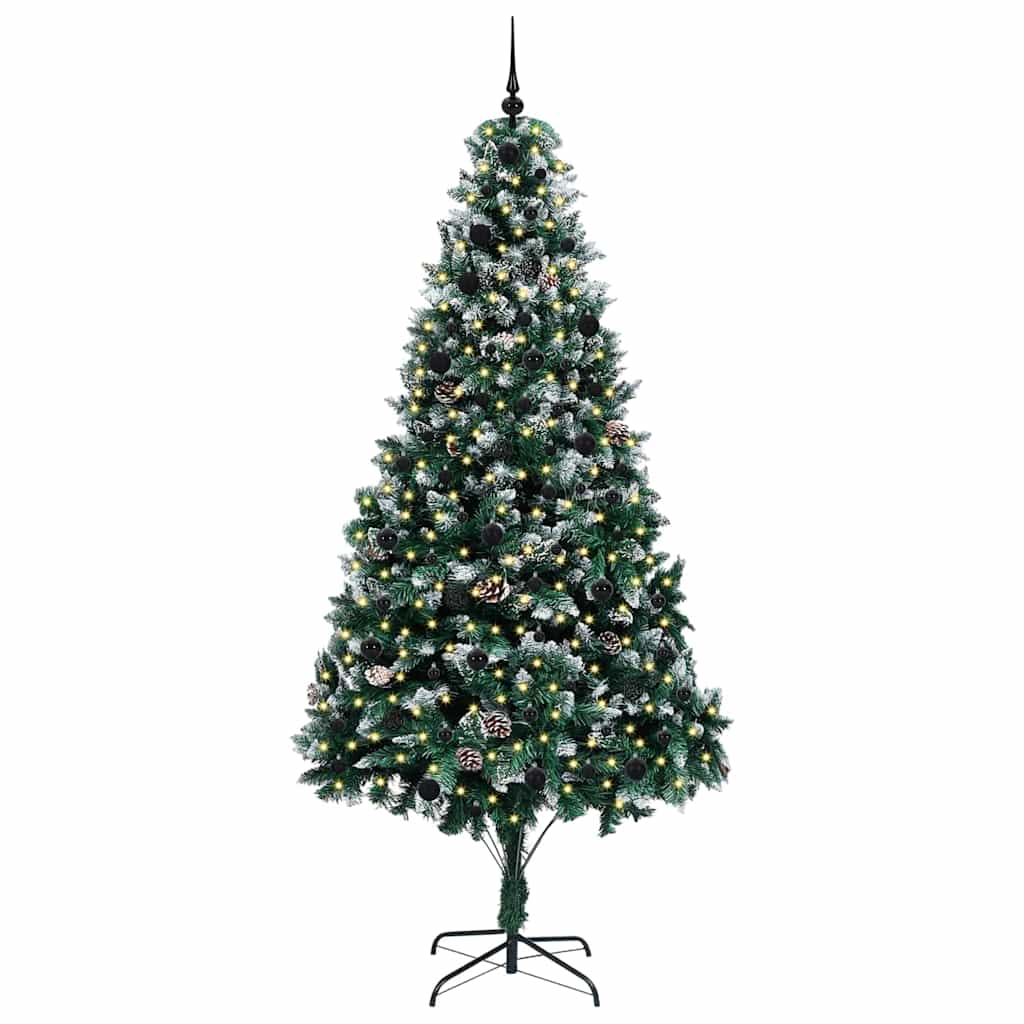 Vidaxl kunstkerstboom groen 240 cm pvc en staal en kunststof