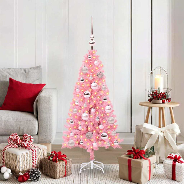 Vidaxl kerstboom roze 120 cm pvc