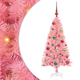 Vidaxl kerstboom met 150 led met standaard roze 120 cm pvc