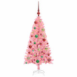 Vidaxl kerstboom met 150 led met standaard roze 120 cm pvc