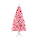 Vidaxl kerstboom met 150 led met standaard roze 150 cm pvc