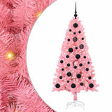 Vidaxl kerstboom met 150 led met standaard roze 150 cm pvc