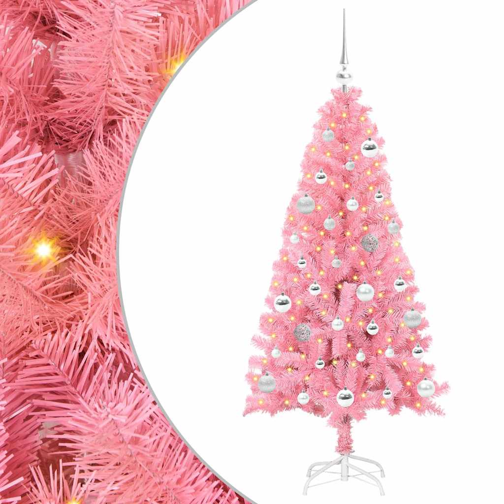 Vidaxl kerstboom roze 150 cm pvc