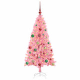 Vidaxl kerstboom met 150 led met standaard roze 150 cm pvc