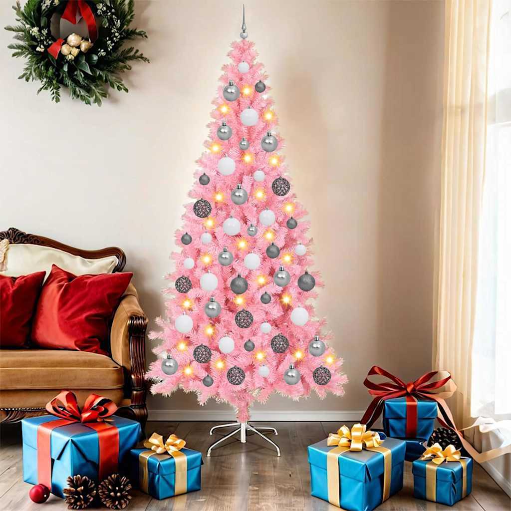 Vidaxl kerstboom roze 180 cm pvc