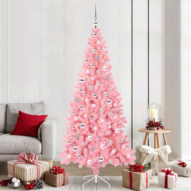 Vidaxl kerstboom roze 210 cm pvc