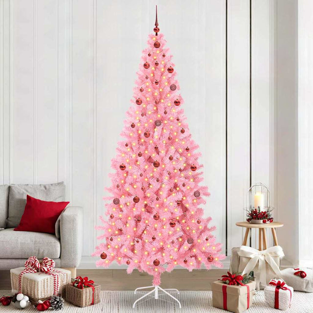 Vidaxl kerstboom roze 240 cm pvc