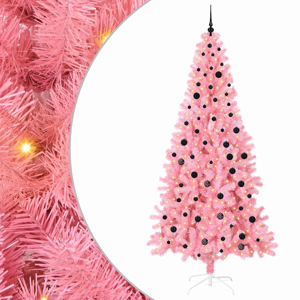 Vidaxl kerstboom roze 240 cm pvc