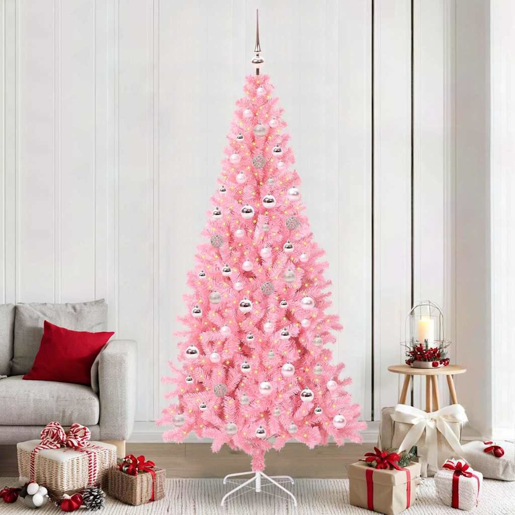 Vidaxl kerstboom roze 240 cm pvc