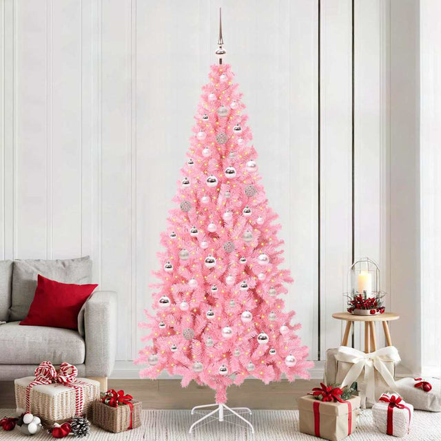 Vidaxl kerstboom roze 240 cm pvc