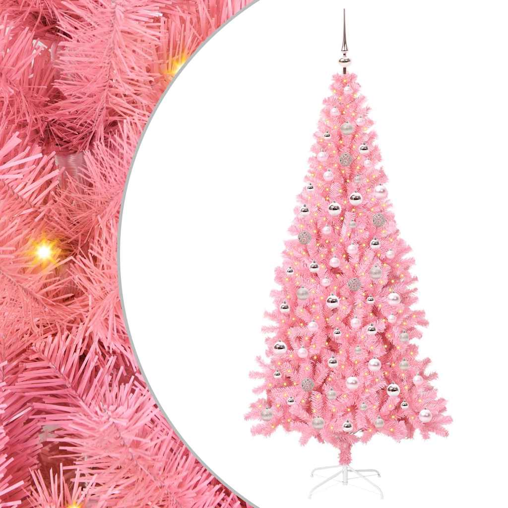 Vidaxl kerstboom roze 240 cm pvc