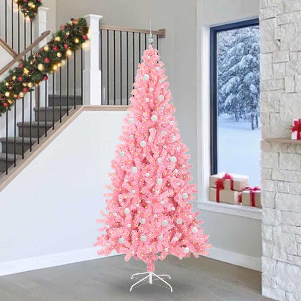 Vidaxl kerstboom roze 240 cm pvc