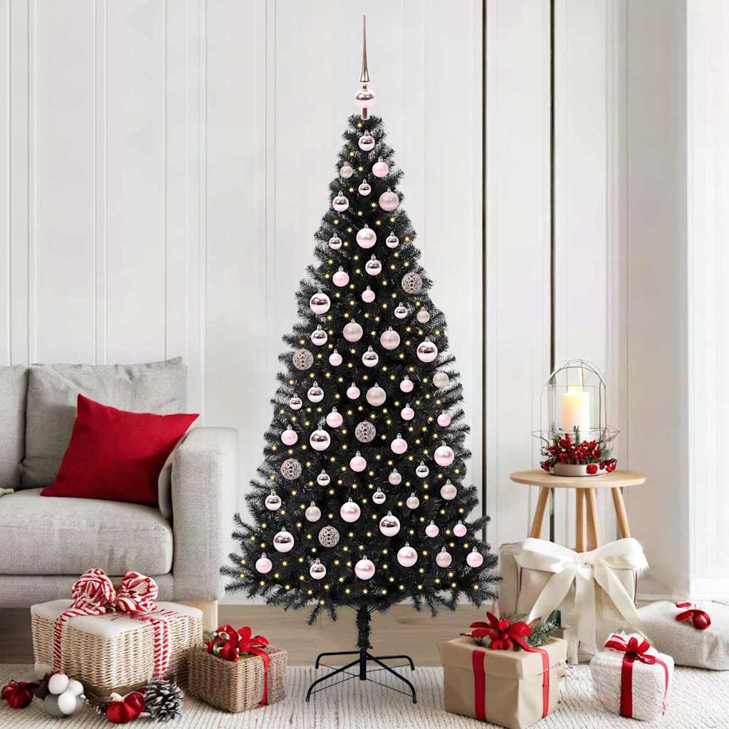 Vidaxl kerstboom met 300 led met standaard zwart 180 cm pvc