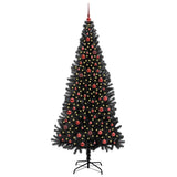 Vidaxl kerstboom met 300 led met standaard zwart 210 cm pvc