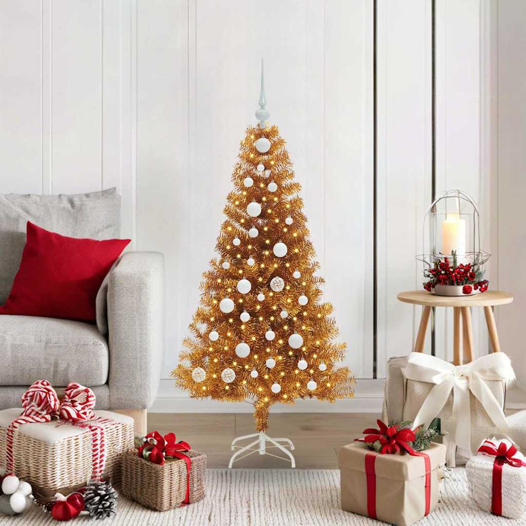 Vidaxl kerstboom goud 120 cm pet