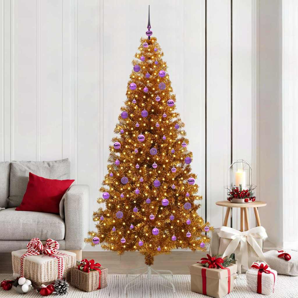 Vidaxl kerstboom goud 210 cm pet
