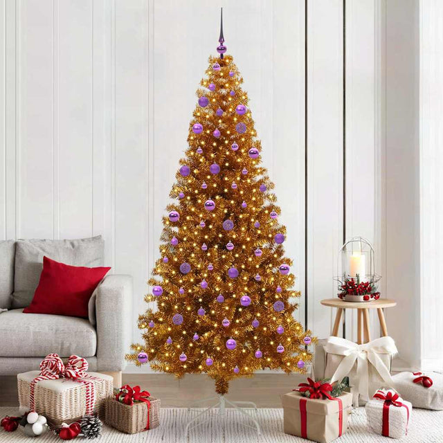 Vidaxl kerstboom goud 210 cm pet