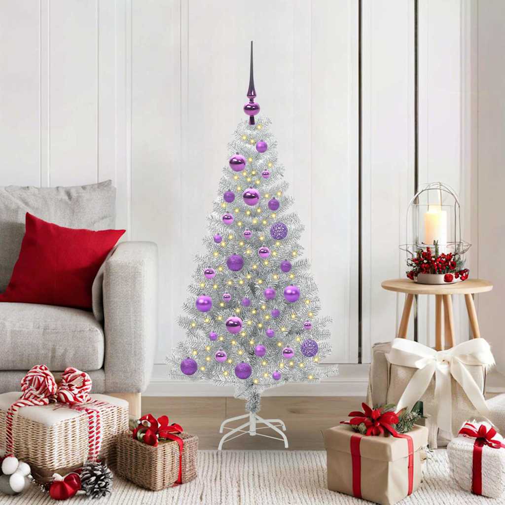 Vidaxl kerstboom zilver 120 cm pet