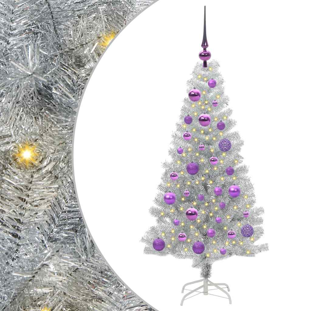 Vidaxl kerstboom zilver 120 cm pet