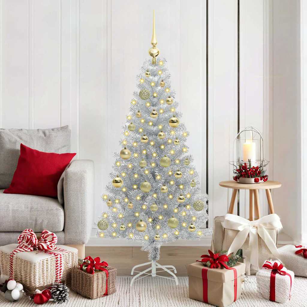 Vidaxl kerstboom zilver 150 cm pet