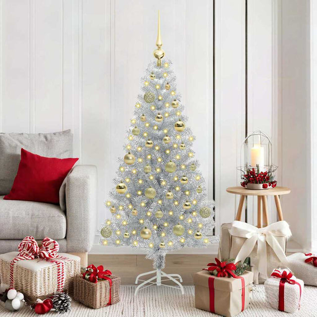 Vidaxl kerstboom zilver 150 cm pet
