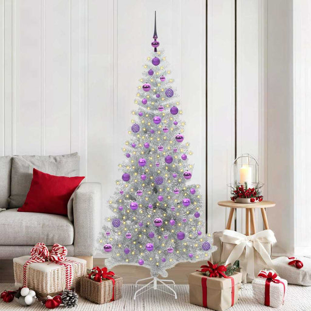 Vidaxl kerstboom zilver 180 cm pet