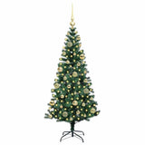 Vidaxl kunstmatig voorverlicht kerstboom groen 120 cm pvc en metaal