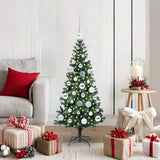 Vidaxl kunstmatig voorverlicht kerstboom groen 120 cm pvc en metaal