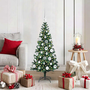 Vidaxl kunstmatig voorverlicht kerstboom groen 120 cm pvc en metaal