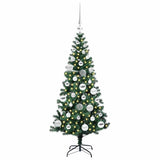 Vidaxl kunstmatig voorverlicht kerstboom groen 120 cm pvc en metaal