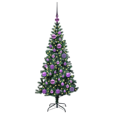 Vidaxl kunstmatig voorverlicht kerstboom groen 120 cm pvc en metaal