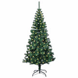 Vidaxl kunstmatig voorverlicht kerstboom groen 150 cm pvc en metaal