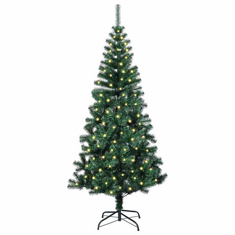 Vidaxl kunstmatig voorverlicht kerstboom groen 150 cm pvc en metaal