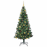Vidaxl kunstmatig voorverlicht kerstboom groen 210 cm pvc en metaal