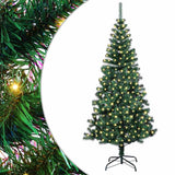 Vidaxl kunstmatig voorverlicht kerstboom groen 240 cm pvc en metaal