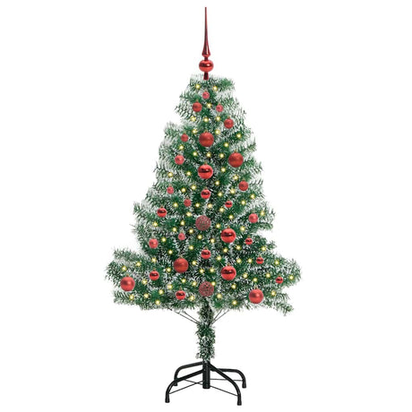 Vidaxl kunstmatige kerstboom sneeuw gevlochten met led licht 120 cm