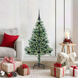 Vidaxl kunstmatige kerstboom sneeuw gevlochten met led licht 120 cm