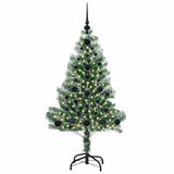 Vidaxl kunstmatige kerstboom sneeuw gevlochten met led licht 120 cm