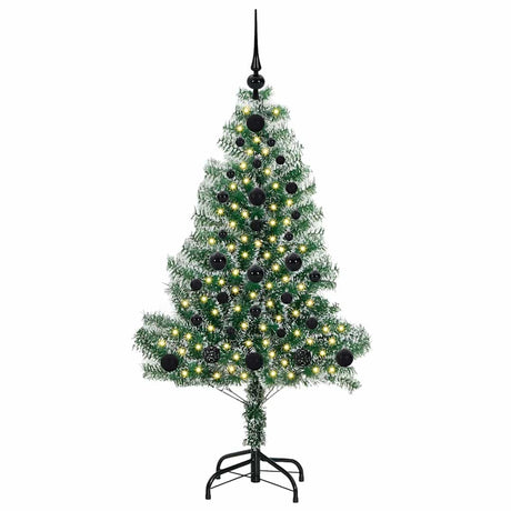 Vidaxl kunstmatige kerstboom sneeuw gevlochten met led licht 120 cm