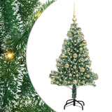 Vidaxl kunstmatige kerstboom sneeuw gevlochten met led licht 120 cm