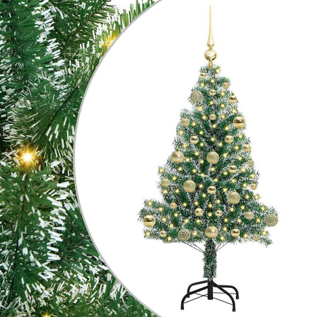 Vidaxl kunstmatige kerstboom sneeuw gevlochten met led licht 120 cm