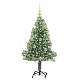 Vidaxl kunstmatige kerstboom sneeuw gevlochten met led licht 120 cm