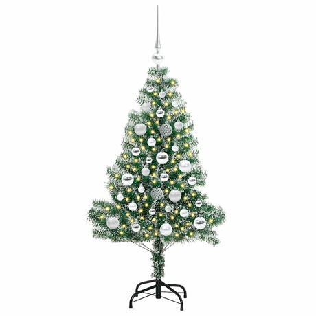 Vidaxl kunstmatige kerstboom sneeuw gevlochten met led licht 120 cm