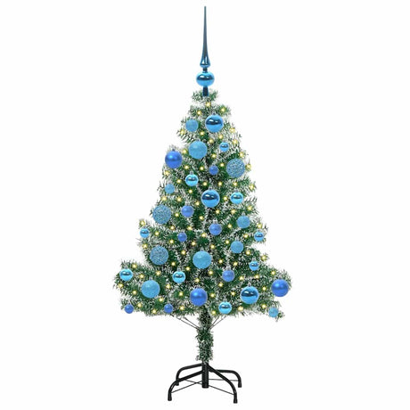 Vidaxl kunstmatige kerstboom sneeuw gevlochten met led licht 120 cm