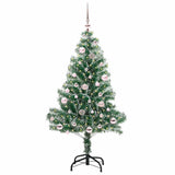 Vidaxl kunstmatige kerstboom sneeuw gevlochten met led licht 150 cm