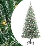 Vidaxl kunstmatige kerstboom sneeuw gevlochten met led licht 180 cm