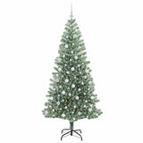 Vidaxl kunstmatige kerstboom sneeuw gevlochten met led licht 210 cm