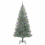 Vidaxl kunstmatige kerstboom sneeuw gevlochten met led licht 210 cm