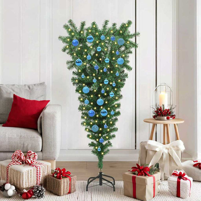 Vidaxl op het hoofdstaande kunstkerstboom met ballenset groen 150 cm